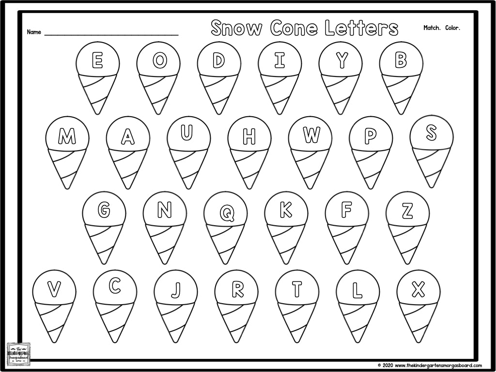 Snow Cone Letter Freebie