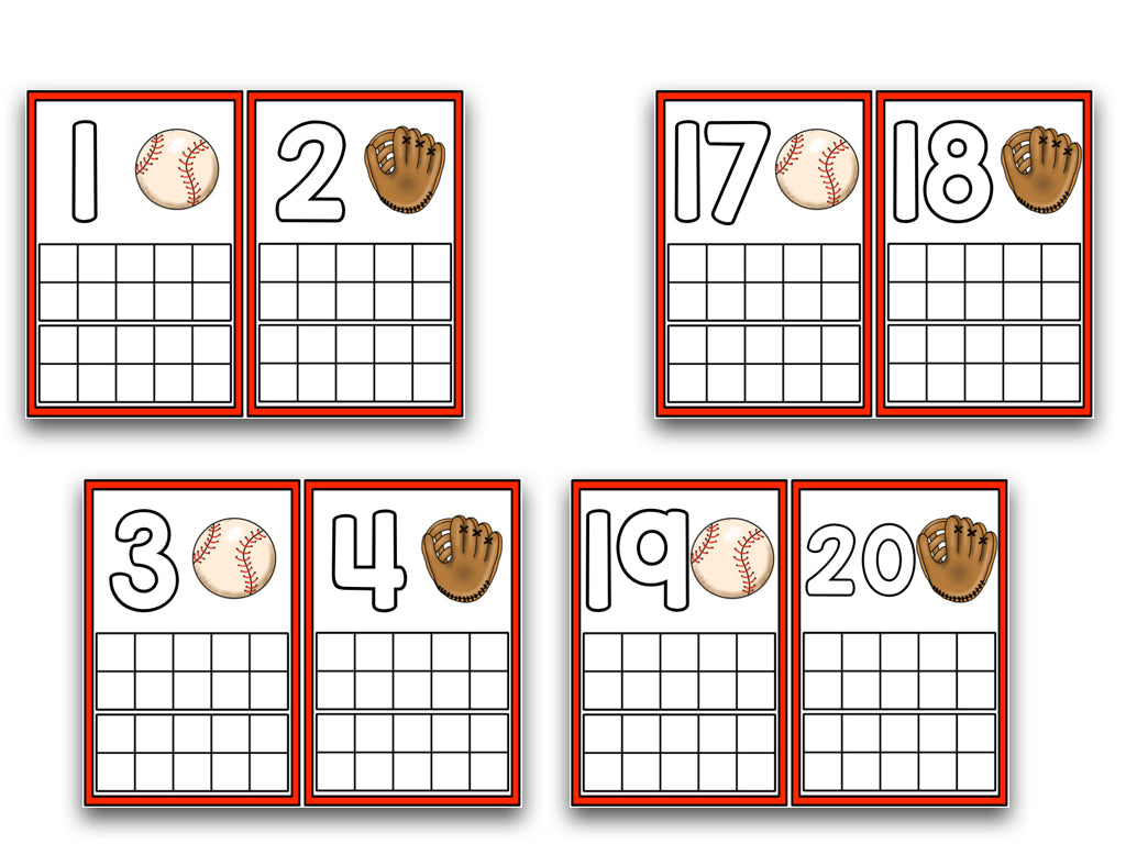 Sports Ten Frame Cards