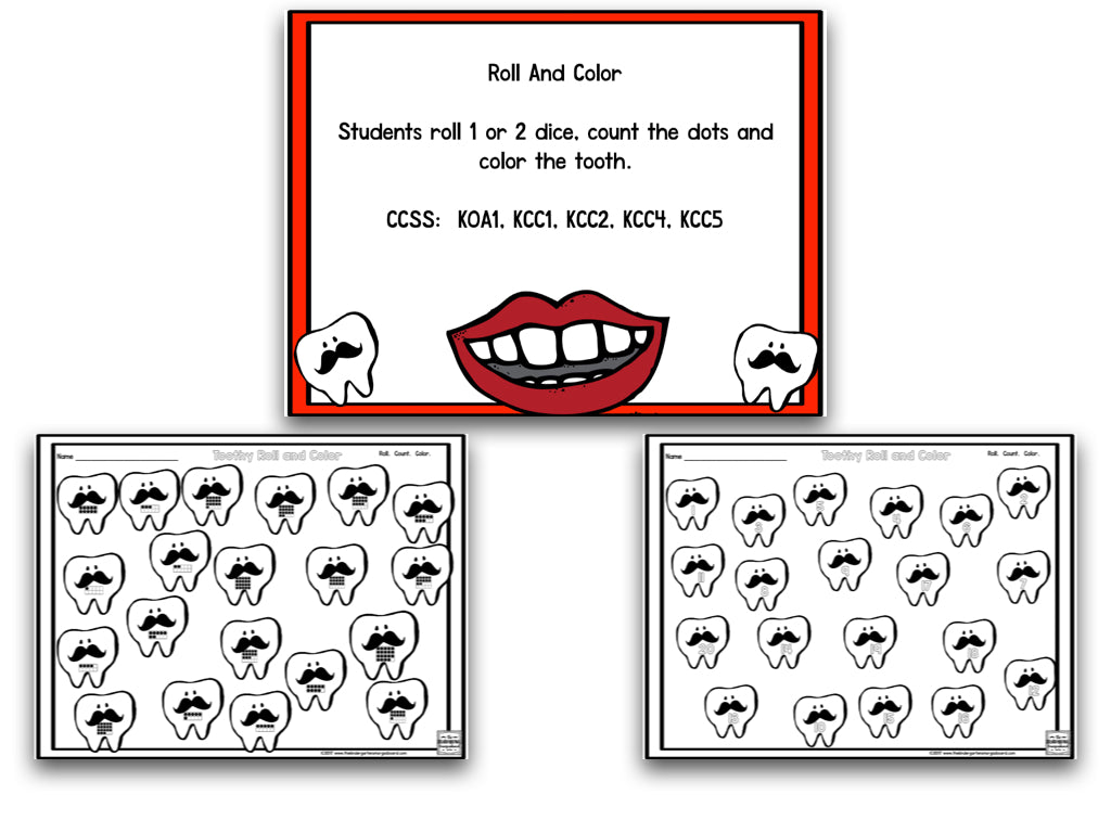Using Math For Teeth Teeth! Math and Literacy Centers – The Kindergarten Smorgasboard Online ...