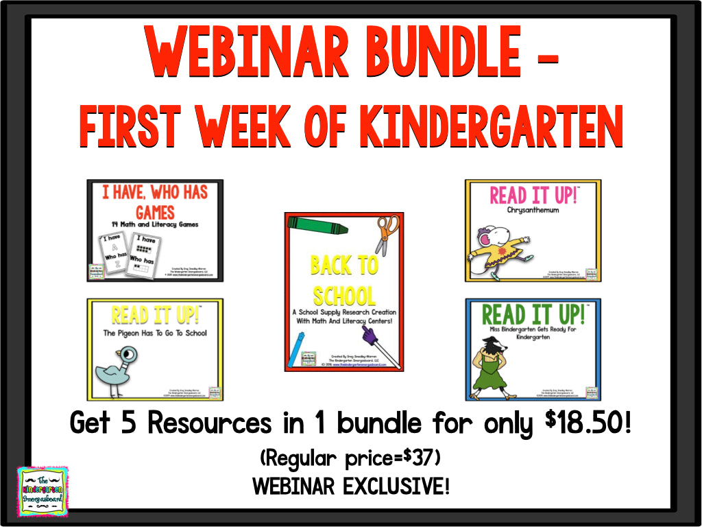 Webinar Bundle - First Week of Kindergarten