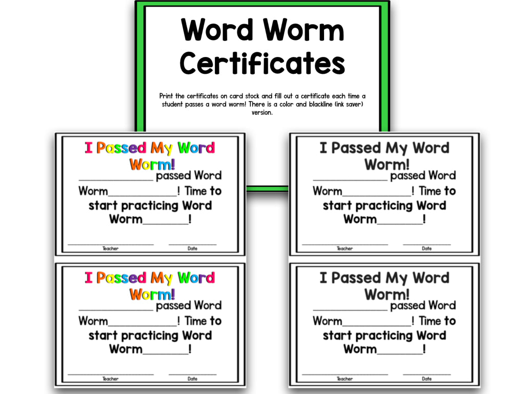 The Word Worm: An Editable Sight Word Recognition Creation