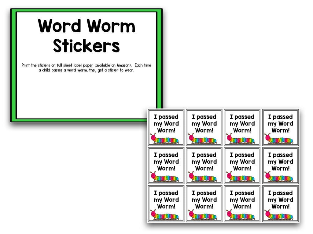 The Word Worm: An Editable Sight Word Recognition Creation