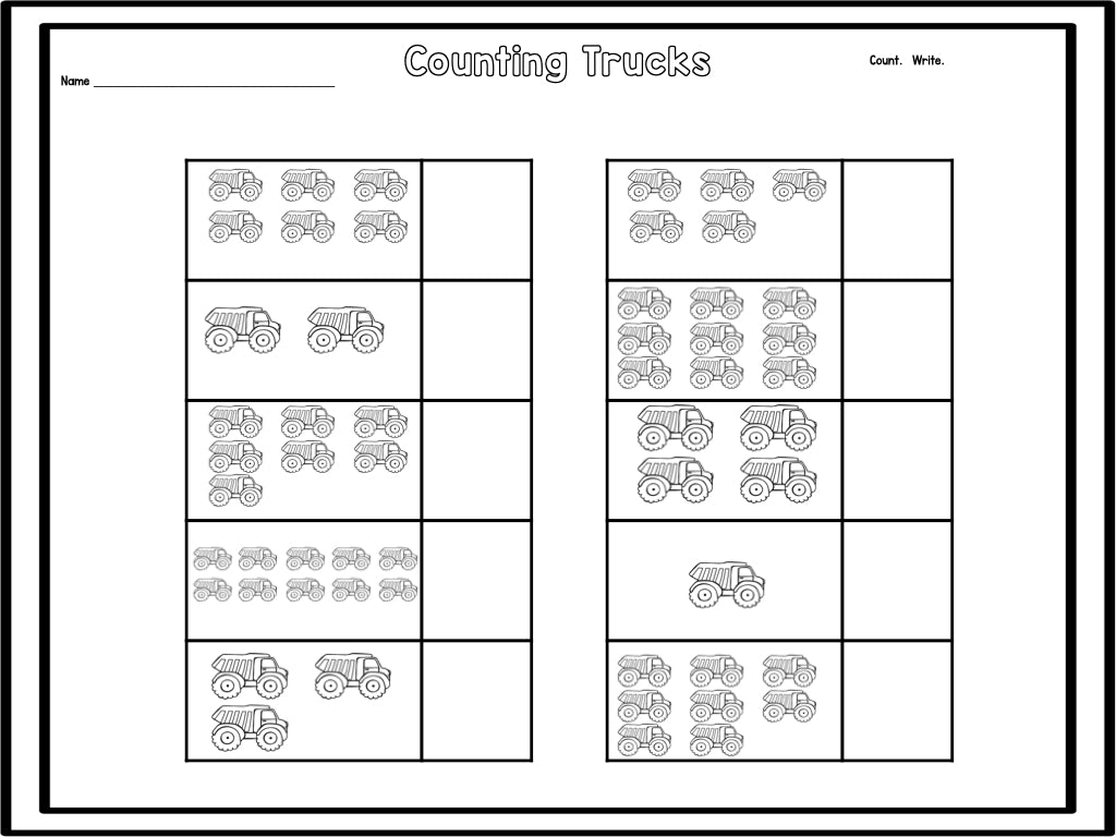 Math Using Trucks Digital Math It Up! Counting With Trucks – The Kindergarten ...