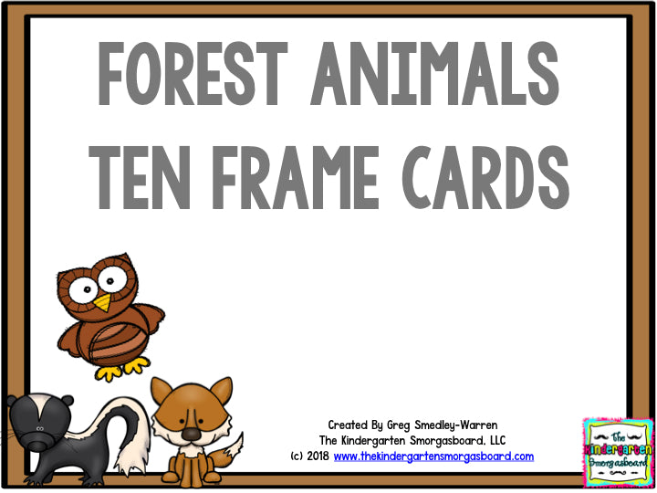 Forest Animal Ten Frame Cards