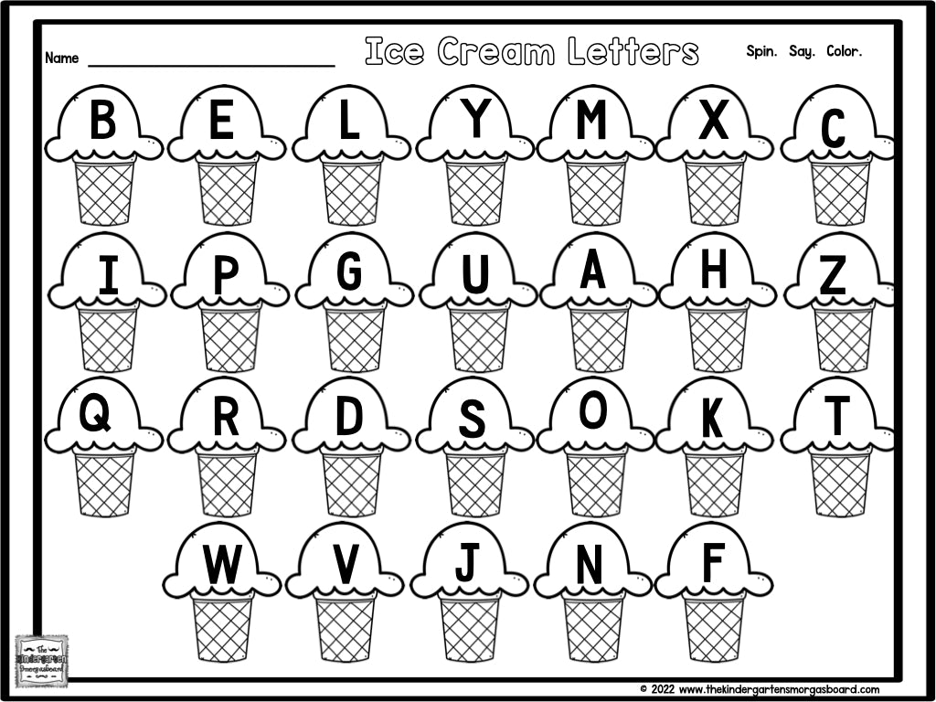 Ice Cream Letters & Sounds