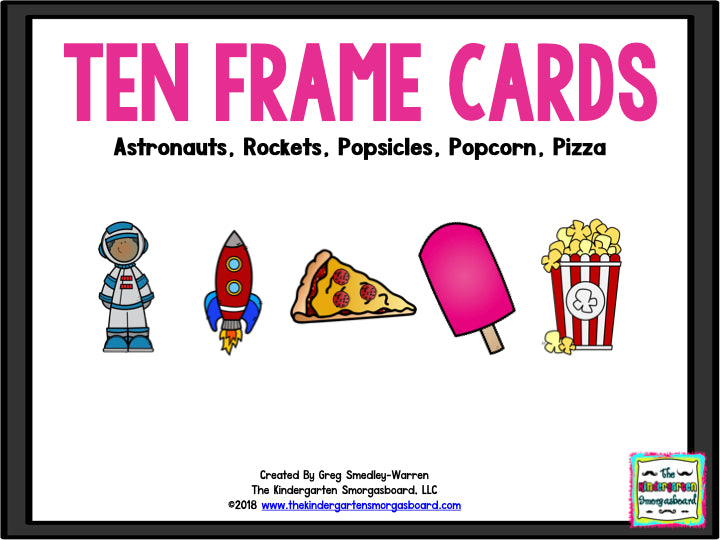 Ten Frame Cards - Popcorn, Pizza, Rockets & Astronauts