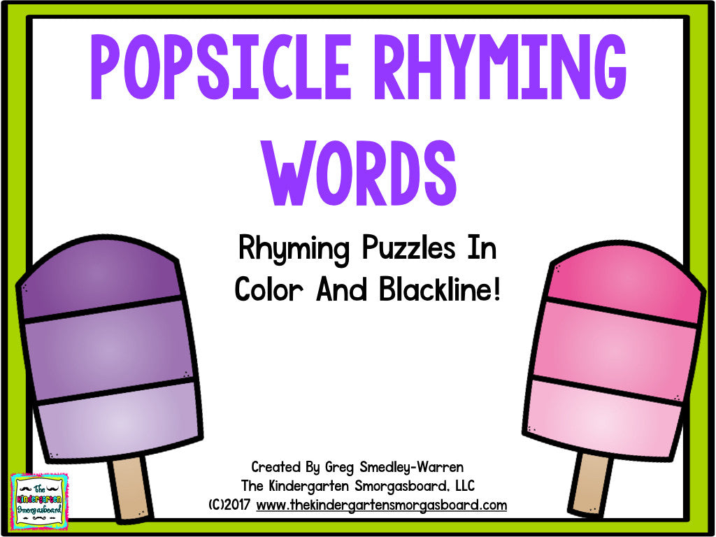 Popsicle Rhyming Words