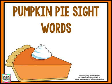 Pumpkin Pie Editable Sight Words
