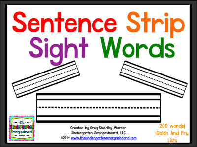 Colorful Sentence Strip Sight Words