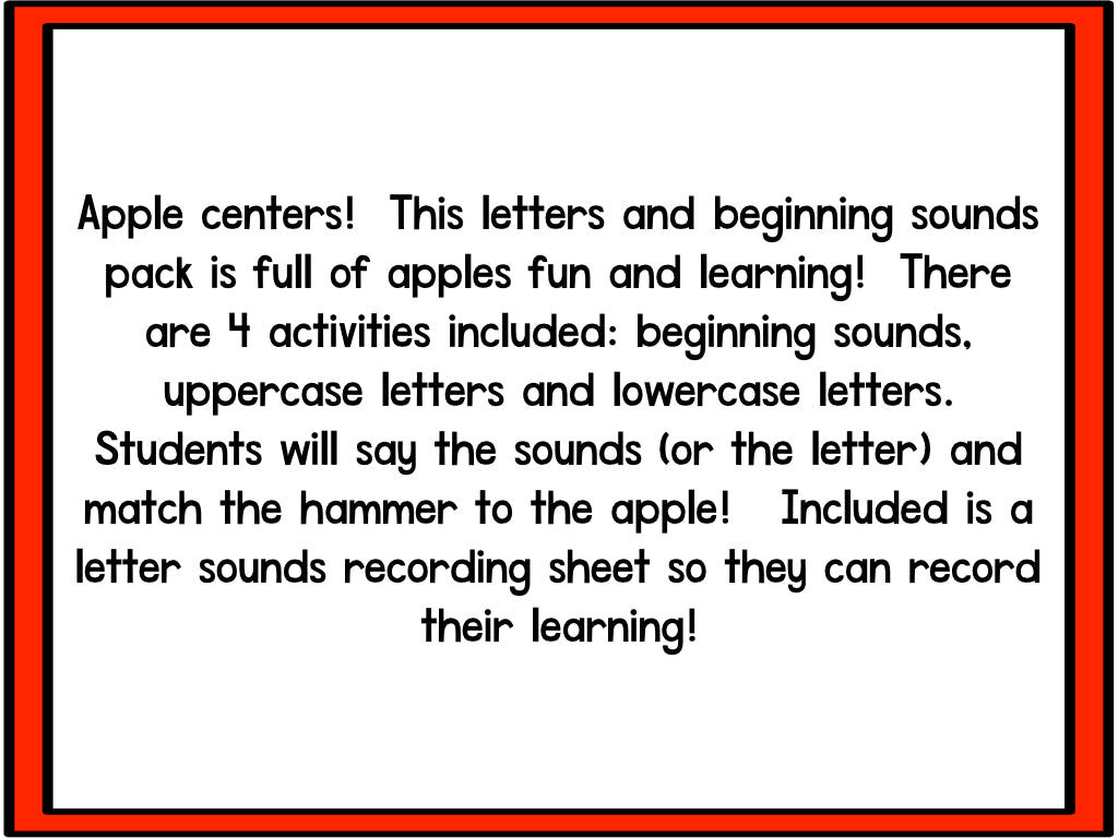 Smashing Apples! Letters and Sounds
