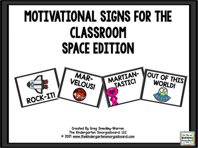 Motivational Signs - Space Theme