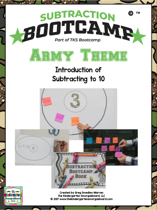 Subtraction Bootcamp: Subtracting to 10 (Army Theme)