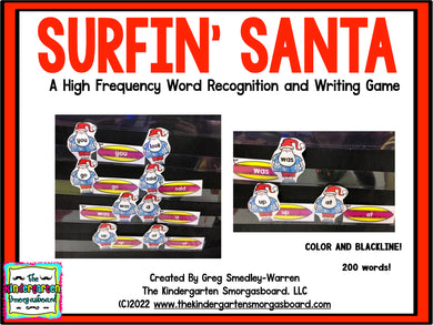 Surfin' Santa Editable Sight Words Game