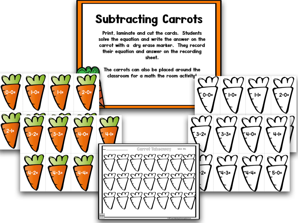 Tops and Bottoms: Carrot Math and Literacy Centers