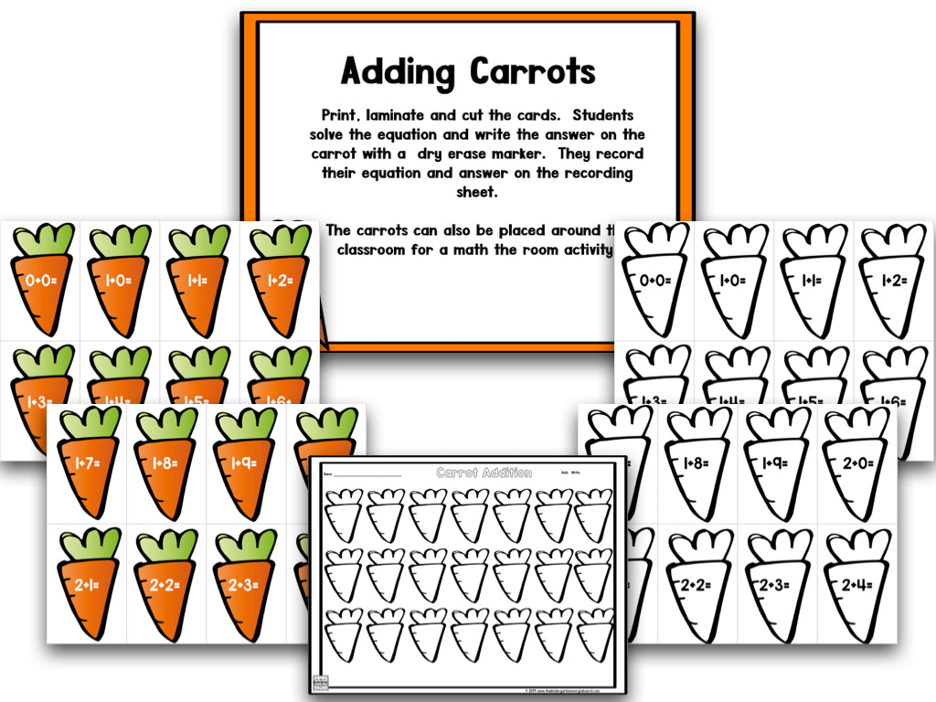 Tops and Bottoms: Carrot Math and Literacy Centers