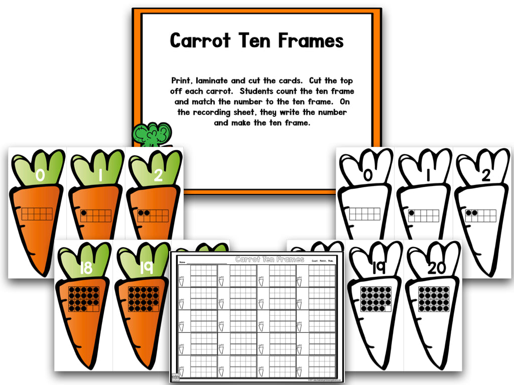 Tops and Bottoms: Carrot Math and Literacy Centers