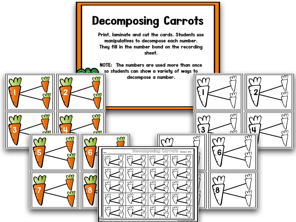 Tops and Bottoms: Carrot Math and Literacy Centers