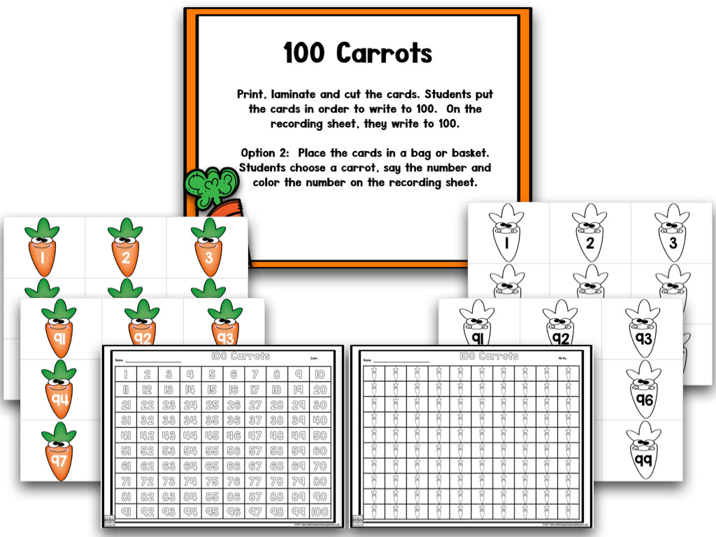 Tops and Bottoms: Carrot Math and Literacy Centers