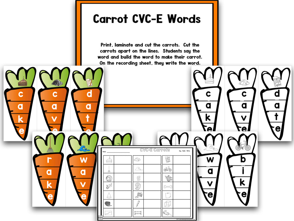 Tops and Bottoms: Carrot Math and Literacy Centers