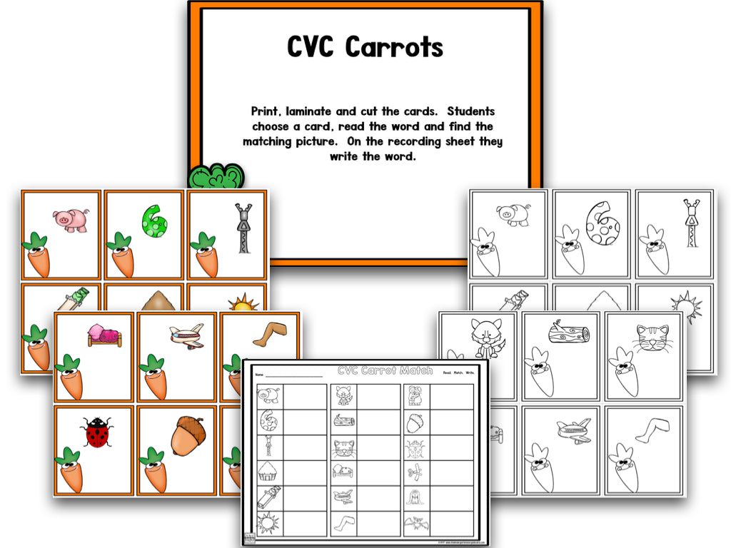 Tops and Bottoms: Carrot Math and Literacy Centers