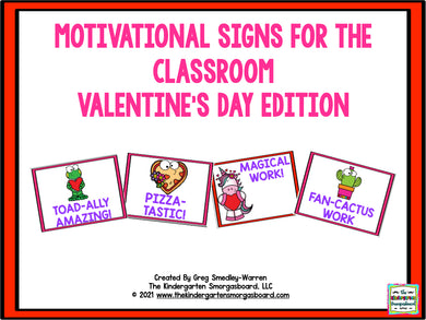 Motivational Signs Valentine's Day Theme