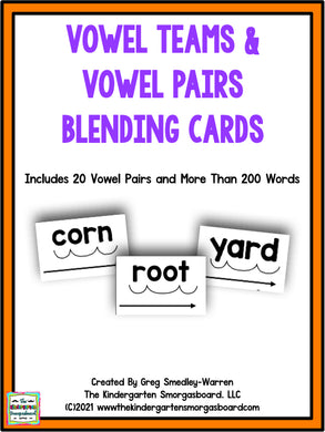 Vowel teams & Vowel Pairs Blending Cards