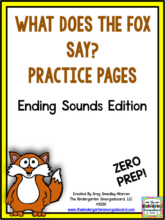 What Does the Fox Say? Zero-Prep Ending Sounds Practice Pages