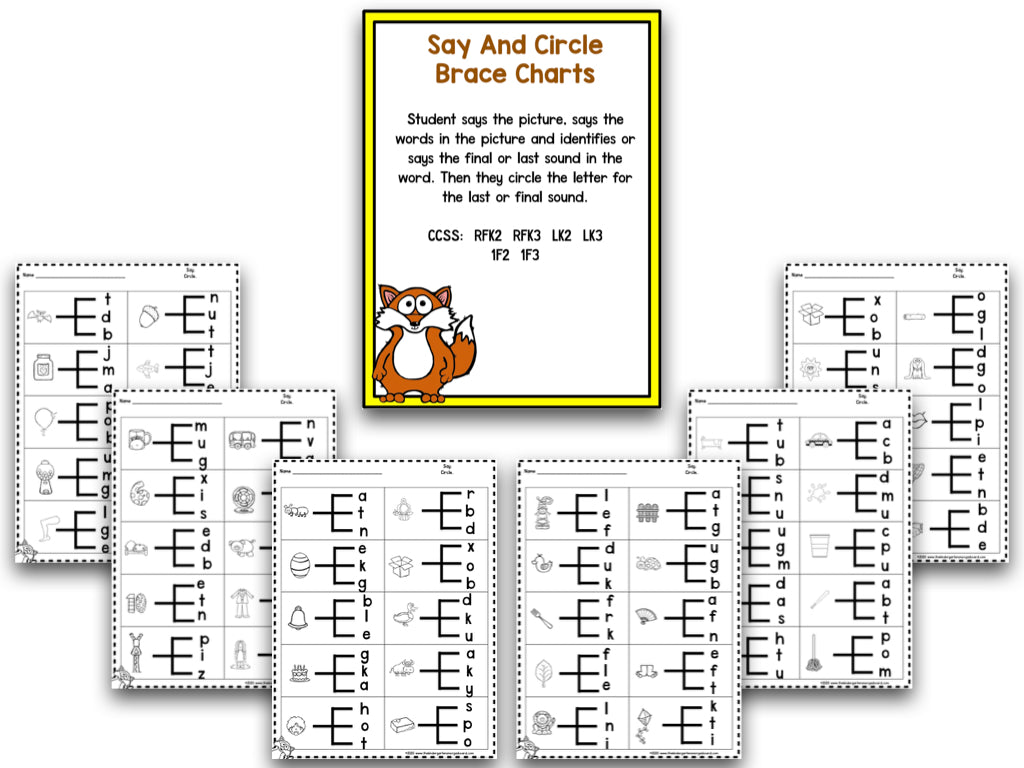 What Does the Fox Say? Zero-Prep Ending Sounds Practice Pages